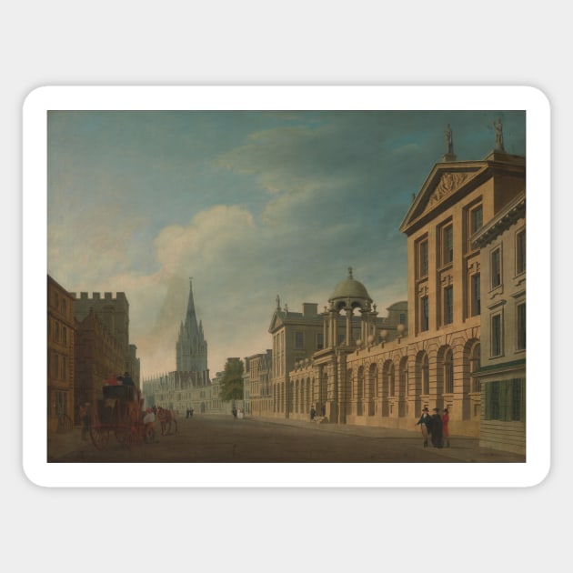 High Street, Oxford by Thomas Malton the Younger Sticker by Amanda1775